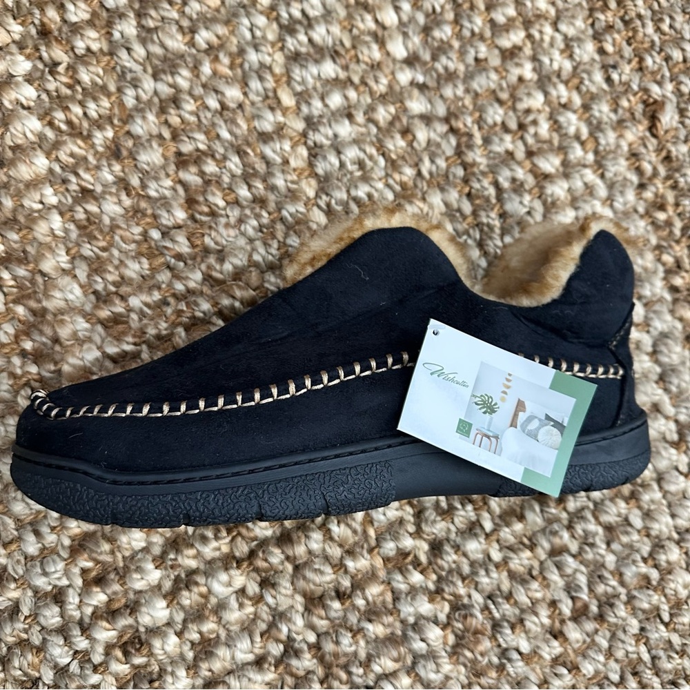 New Wishcotton Microsuede Moccasin Slippers Fleece Memory Foam (Men's 12)